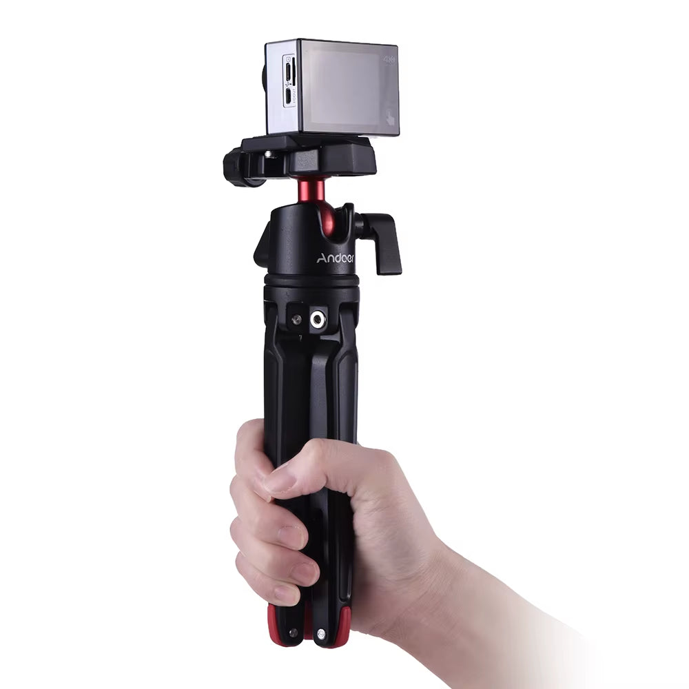 Andoer Mini Handheld Travel Tabletop Tripod Stand with Ball Head for Canon Nikon Sony DSLR Mirrorless Camcorder for Iphone X 8