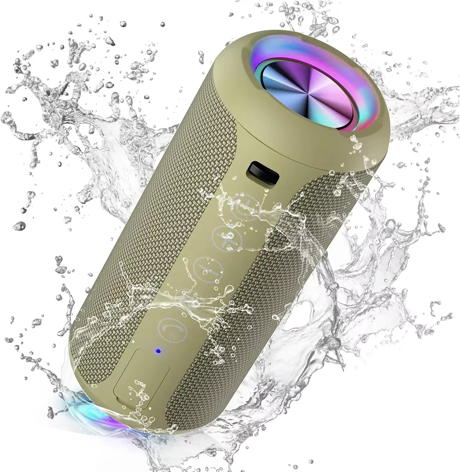 X10B Portable Bluetooth Speaker,Ipx7 Waterproof,Bluetooth 5.3,RGB Colorful Lights,30 Hrs Playtime,Tf Card Slot,Aux In