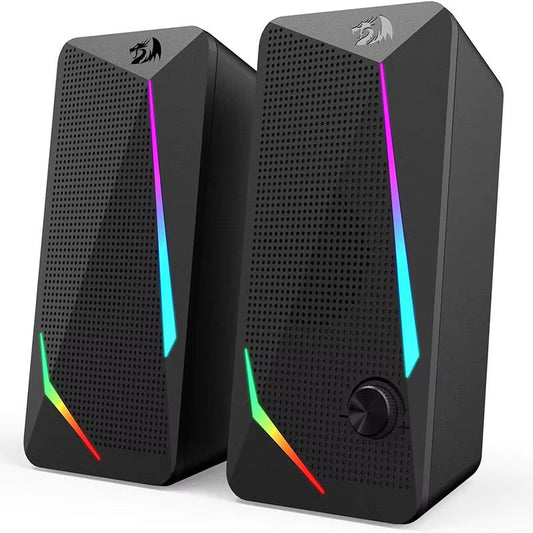 GS510 Waltz RGB Desktop Speakers, 2.0 Channel PC Computer Stereo Speaker with 4 Colorful LED Backlight Modes, Enhanced