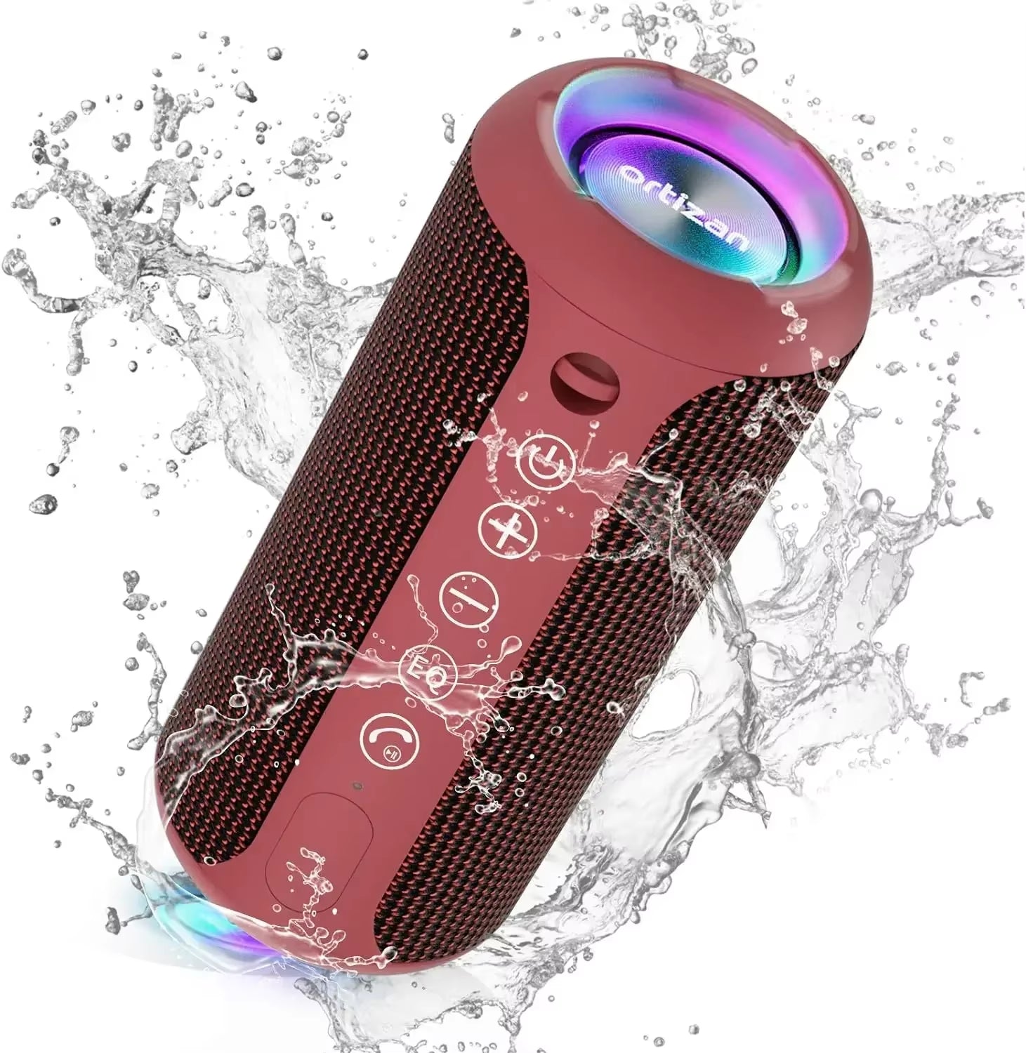 X10B Portable Bluetooth Speaker,Ipx7 Waterproof,Bluetooth 5.3,RGB Colorful Lights,30 Hrs Playtime,Tf Card Slot,Aux In