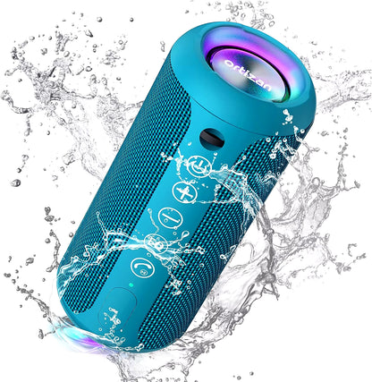 X10B Portable Bluetooth Speaker,Ipx7 Waterproof,Bluetooth 5.3,RGB Colorful Lights,30 Hrs Playtime,Tf Card Slot,Aux In