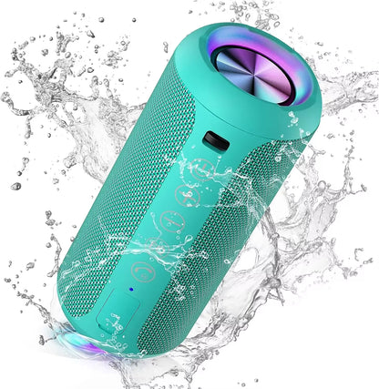 X10B Portable Bluetooth Speaker,Ipx7 Waterproof,Bluetooth 5.3,RGB Colorful Lights,30 Hrs Playtime,Tf Card Slot,Aux In