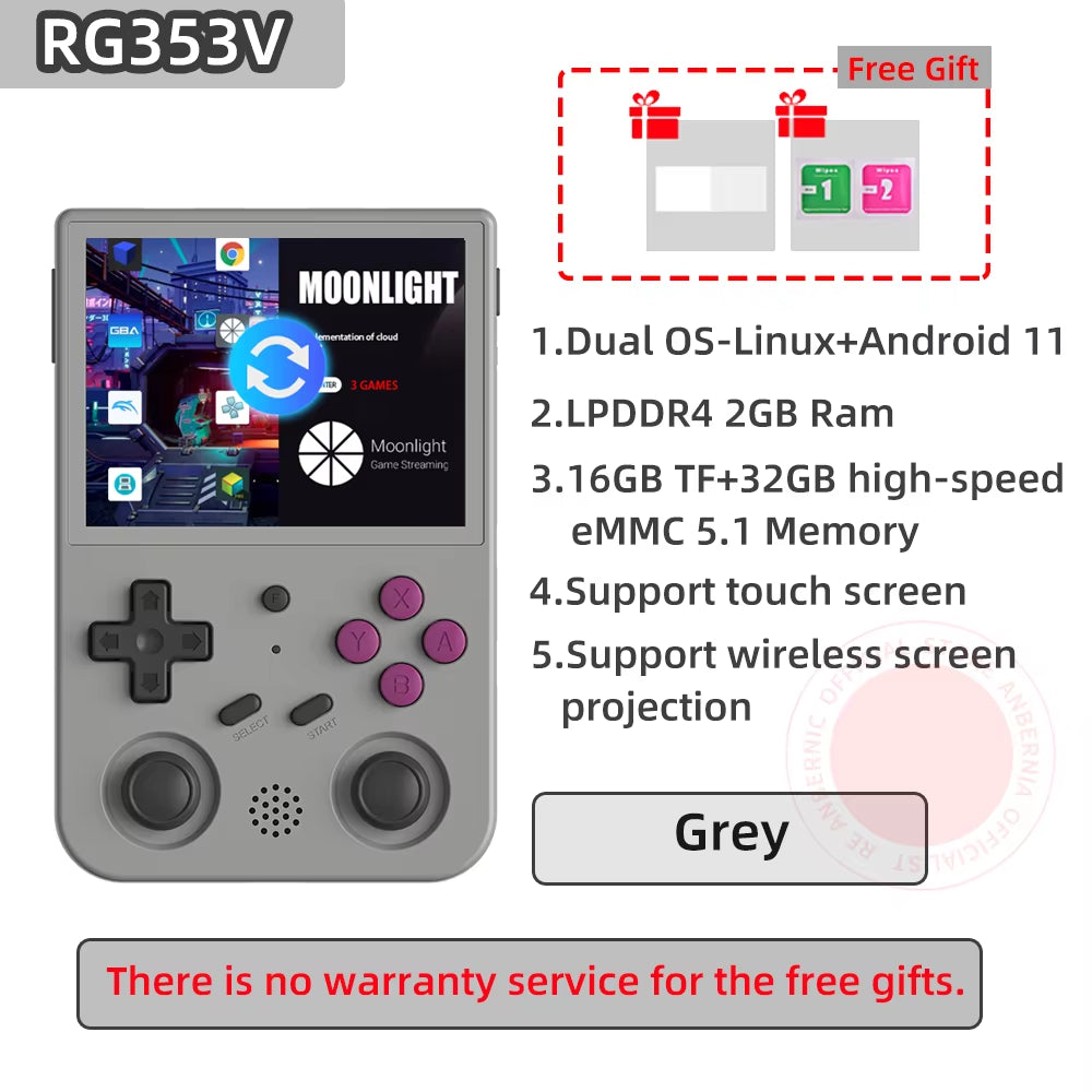 ANBERG353VS Retro Handheld Game Linux System Built- in 4452 Games RG353V Emulator Handheld Console RK3566 Supports Hdmi-Tv-Out