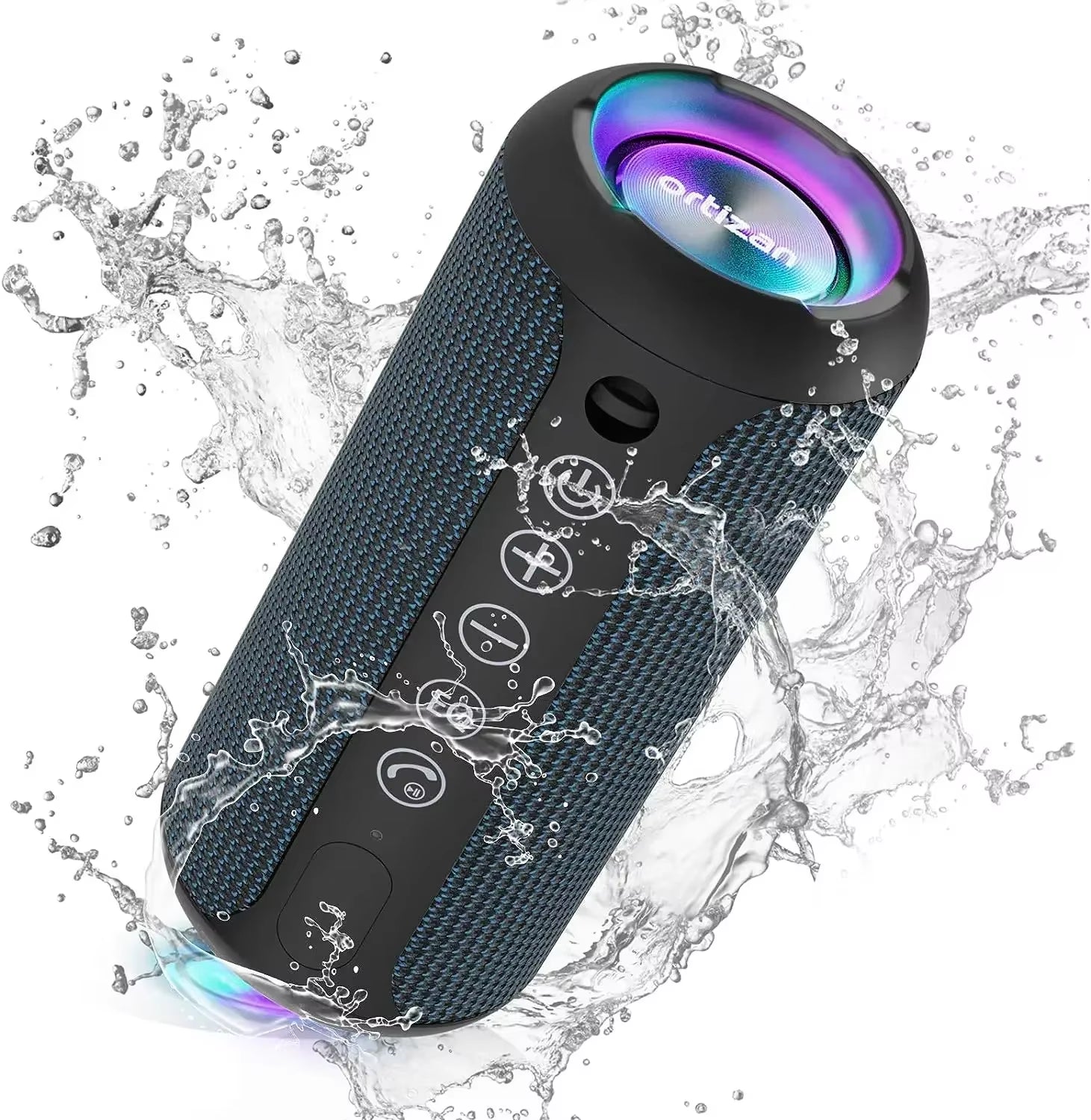 X10B Portable Bluetooth Speaker,Ipx7 Waterproof,Bluetooth 5.3,RGB Colorful Lights,30 Hrs Playtime,Tf Card Slot,Aux In