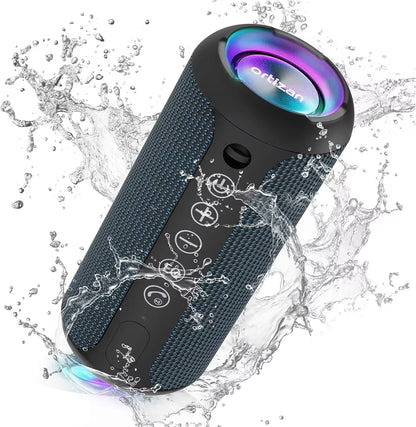 X10B Portable Bluetooth Speaker,Ipx7 Waterproof,Bluetooth 5.3,RGB Colorful Lights,30 Hrs Playtime,Tf Card Slot,Aux In